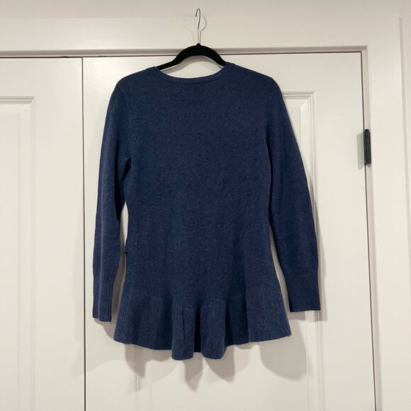 Isaac Mizrahi Live Women's 100% Cashmere Sweater with Ruffle Blue Size Small - Picture 6 of 10